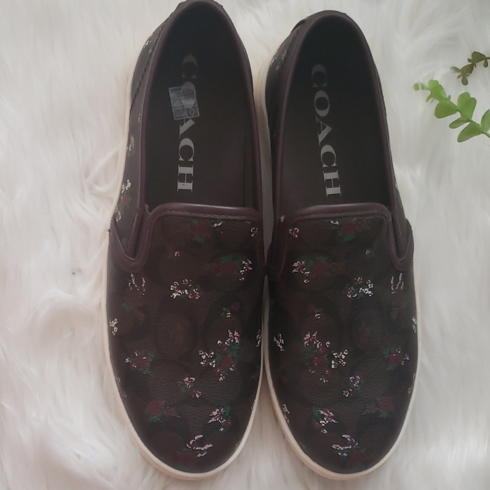 Coach Floral Brown Tan Shoes - Picture 2 of 5